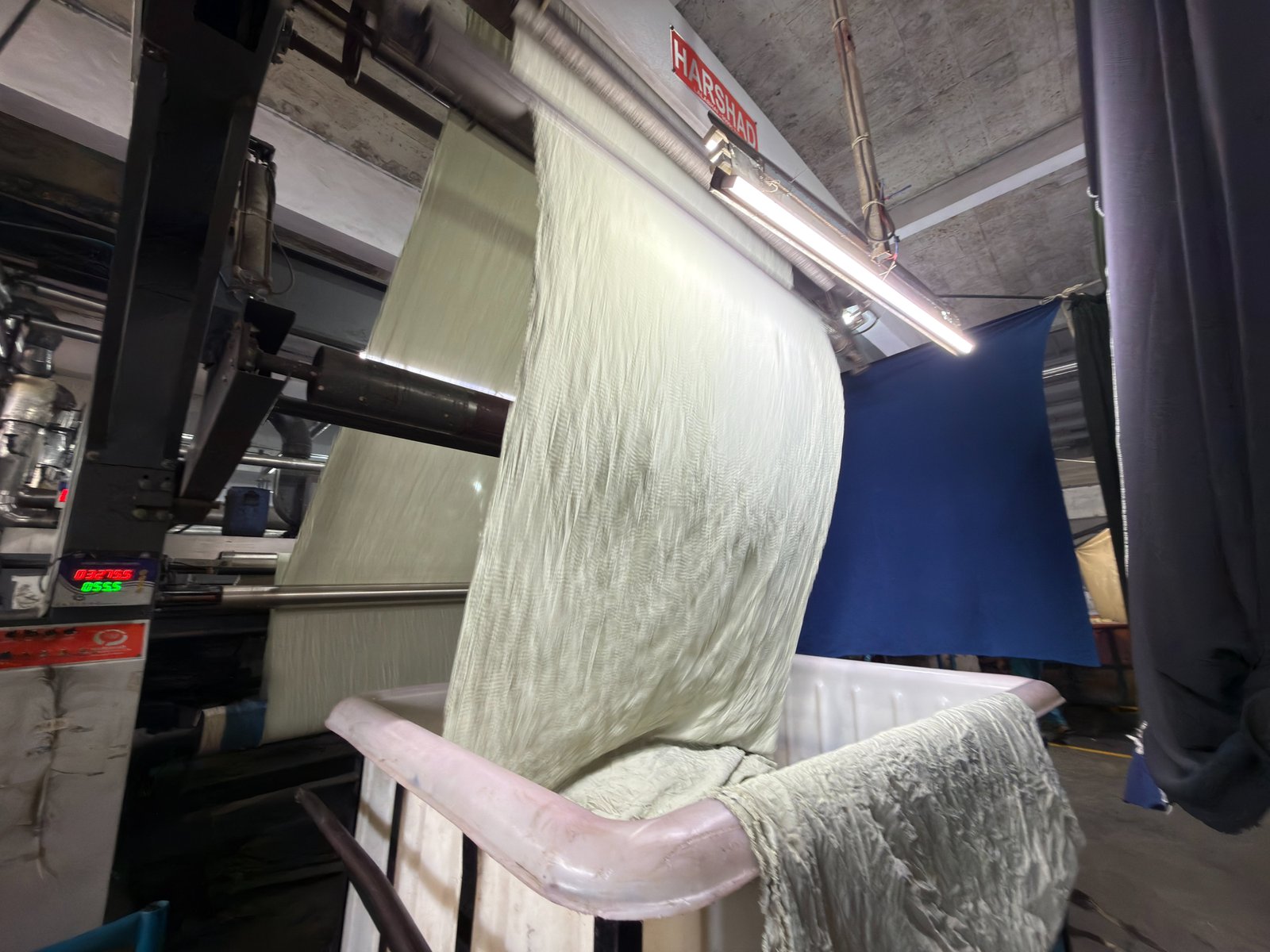 Fabric on stenter machine